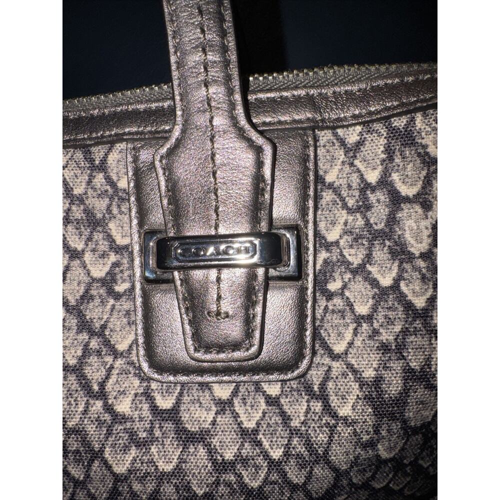 Coach Taylor Python Satchel Shoulder Handbag Gunm… - image 3